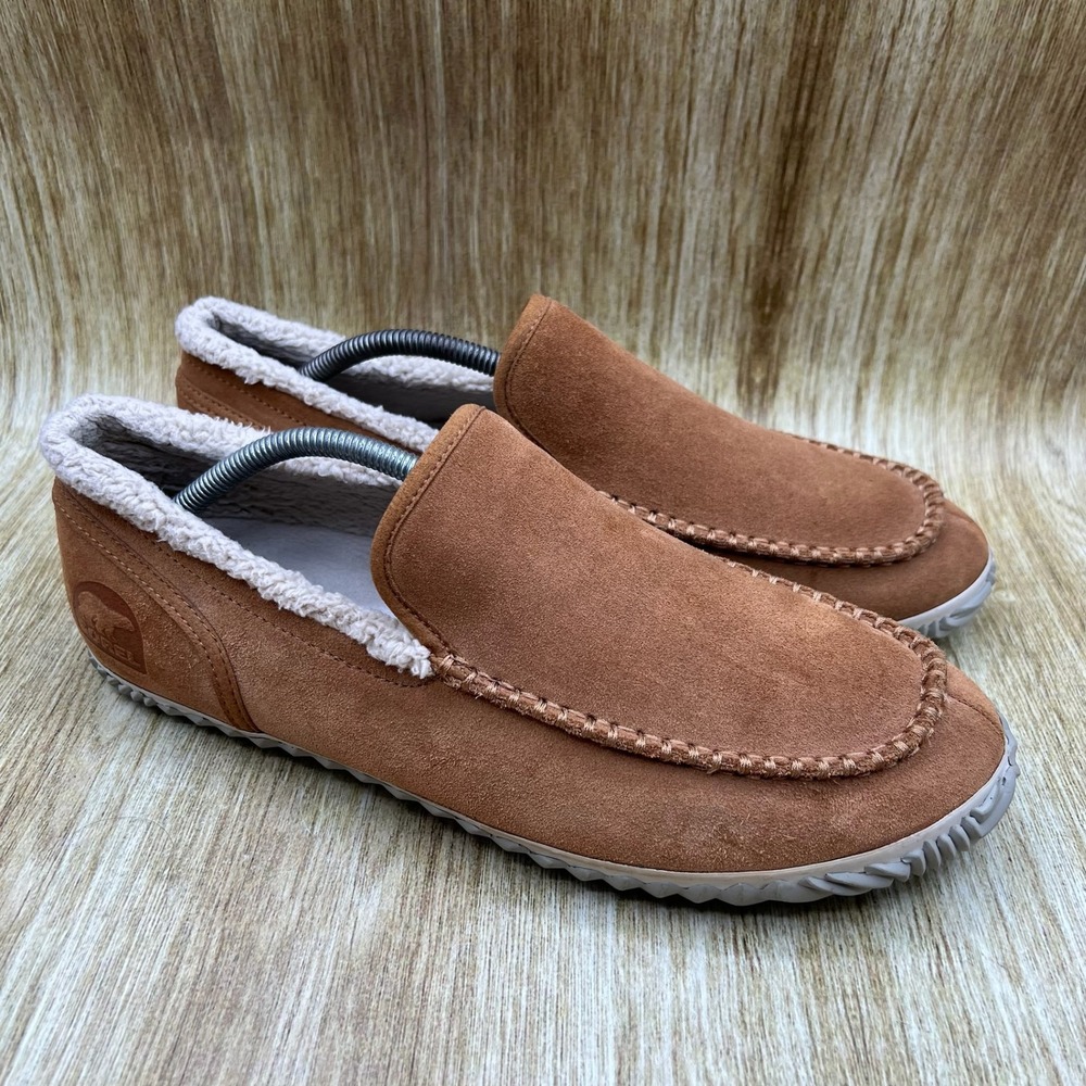 Sorel‎ Falcon Ridge II Slippers Mens Size 11 Elk Brown Suede Faux Fur NM2025-286